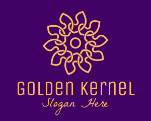 Premium Golden Flower logo design