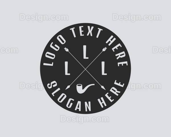 Hipster Smoking Pipe Logo