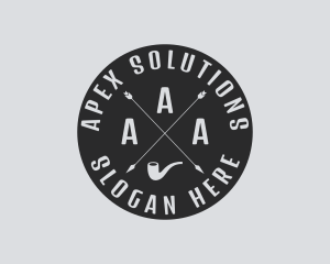 Hipster Smoking Pipe logo design