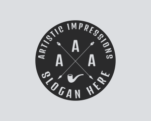 Hipster Smoking Pipe logo design