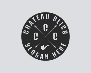 Hipster Smoking Pipe logo design