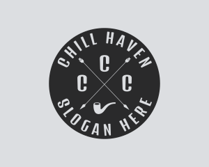 Hipster Smoking Pipe logo design