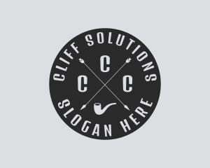 Hipster Smoking Pipe logo design