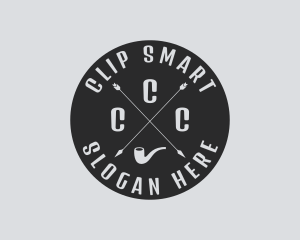 Hipster Smoking Pipe logo design