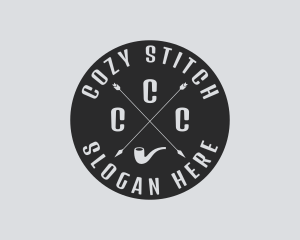 Hipster Smoking Pipe logo design