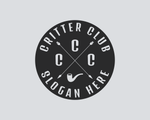 Hipster Smoking Pipe logo design