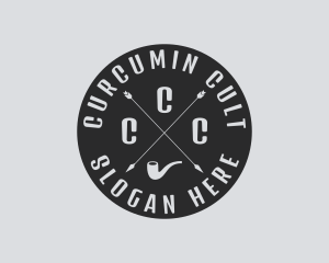 Hipster Smoking Pipe logo design