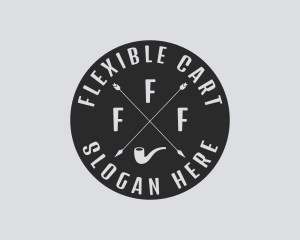 Hipster Smoking Pipe logo design