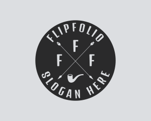 Hipster Smoking Pipe logo design