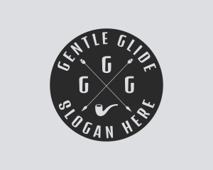 Hipster Smoking Pipe logo design