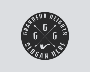 Hipster Smoking Pipe logo design