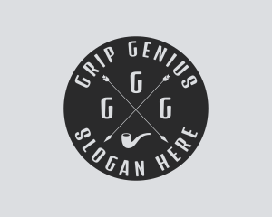 Hipster Smoking Pipe logo design