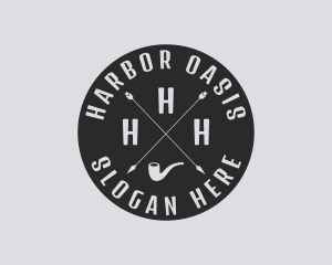 Hipster Smoking Pipe logo design