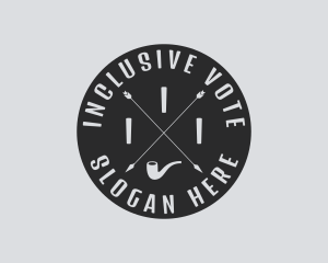 Hipster Smoking Pipe logo design