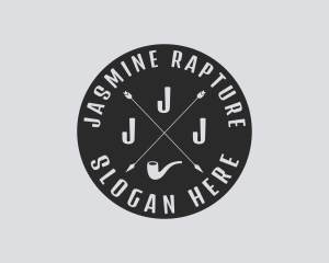 Hipster Smoking Pipe logo design