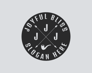 Hipster Smoking Pipe logo design