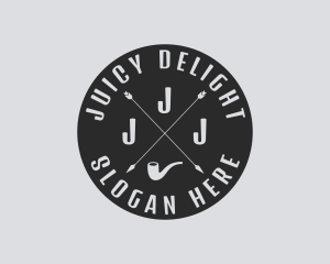 Hipster Smoking Pipe logo design