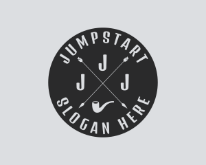 Hipster Smoking Pipe logo design