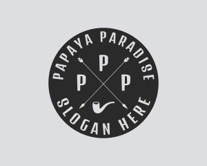 Hipster Smoking Pipe logo design