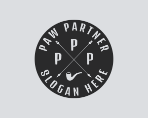 Hipster Smoking Pipe logo design