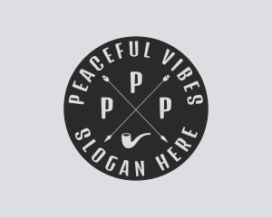 Hipster Smoking Pipe logo design