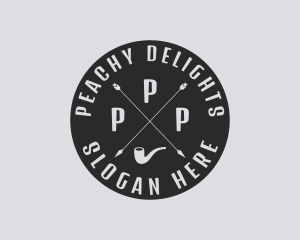 Hipster Smoking Pipe logo design