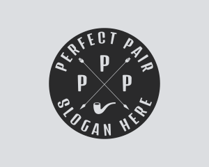 Hipster Smoking Pipe logo design