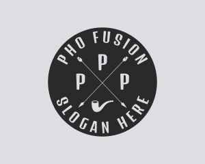 Hipster Smoking Pipe logo design