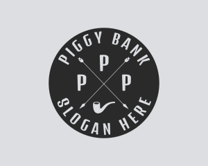 Hipster Smoking Pipe logo design