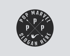 Hipster Smoking Pipe logo design