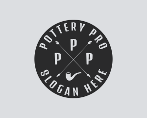 Hipster Smoking Pipe logo design