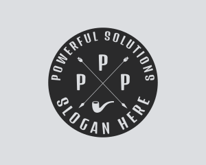 Hipster Smoking Pipe logo design