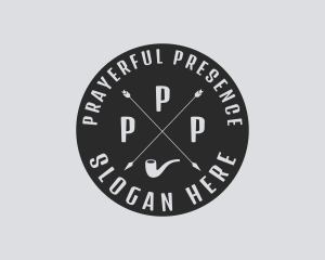 Hipster Smoking Pipe logo design