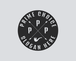 Hipster Smoking Pipe logo design