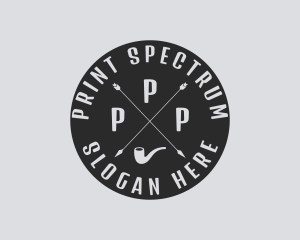 Hipster Smoking Pipe logo design