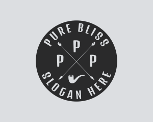 Hipster Smoking Pipe logo design