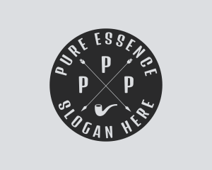 Hipster Smoking Pipe logo design