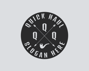 Hipster Smoking Pipe logo design