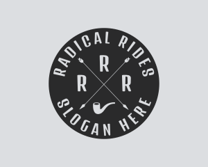 Hipster Smoking Pipe logo design