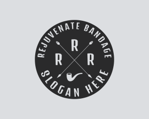 Hipster Smoking Pipe logo design