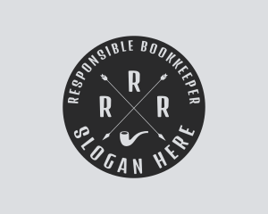 Hipster Smoking Pipe logo design