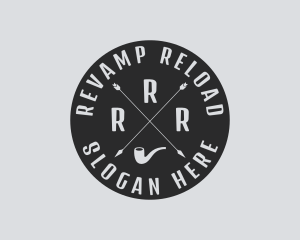 Hipster Smoking Pipe logo design