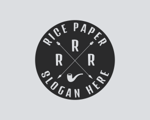 Hipster Smoking Pipe logo design