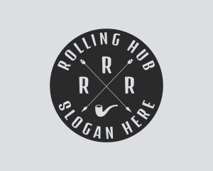 Hipster Smoking Pipe logo design