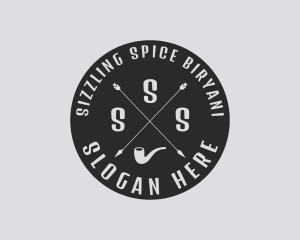 Hipster Smoking Pipe logo design