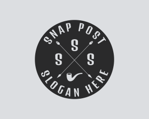 Hipster Smoking Pipe logo design