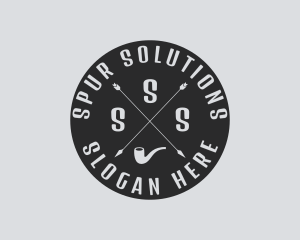 Hipster Smoking Pipe logo design