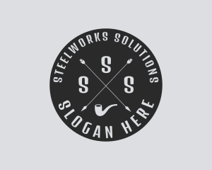 Hipster Smoking Pipe logo design