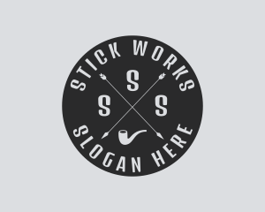 Hipster Smoking Pipe logo design