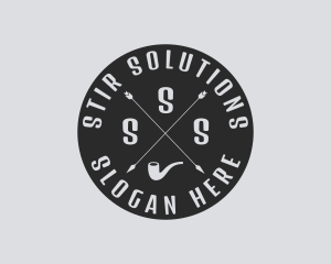 Hipster Smoking Pipe logo design